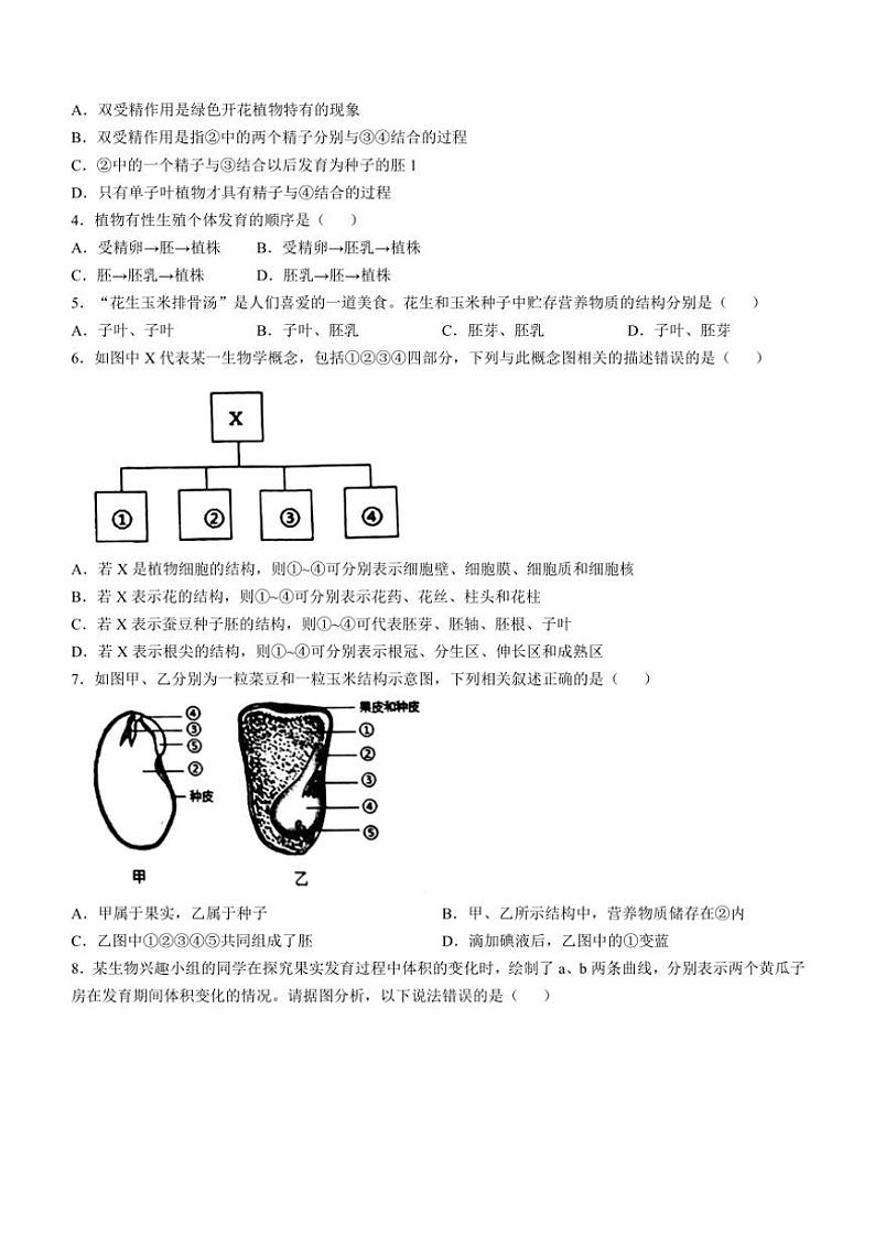 山东省德州市陵城区2024～2025学年八年级(上)期中生物试卷(含答案)第2页