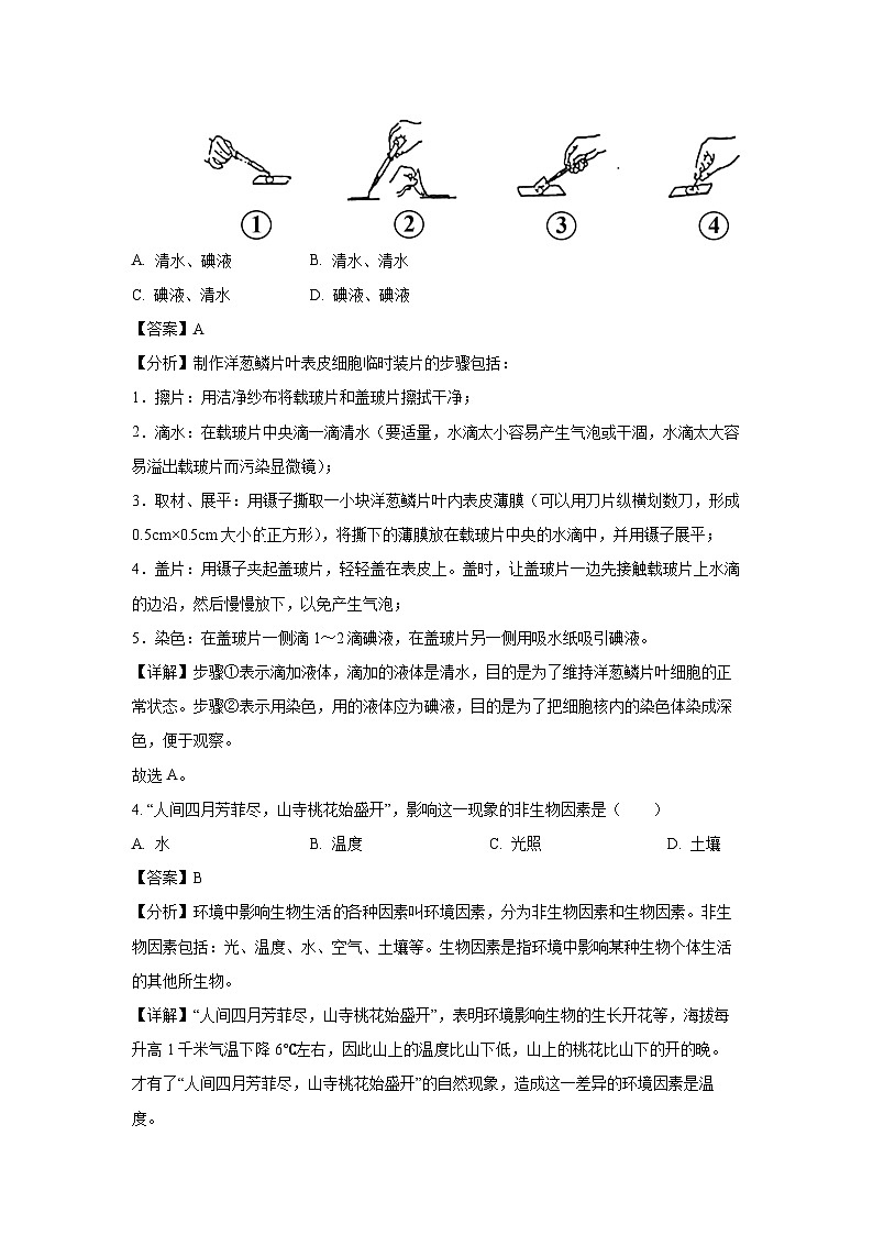 江苏省盐城市射阳县县城四校2023-2024学年七年级上学期月考生物试卷（解析版）第2页