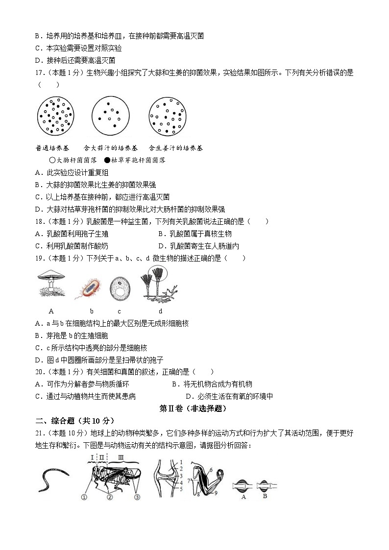 河南省郑州市郑州中学、五十八中学等六校联考2024-2025学年八年级上学期期中生物试题03