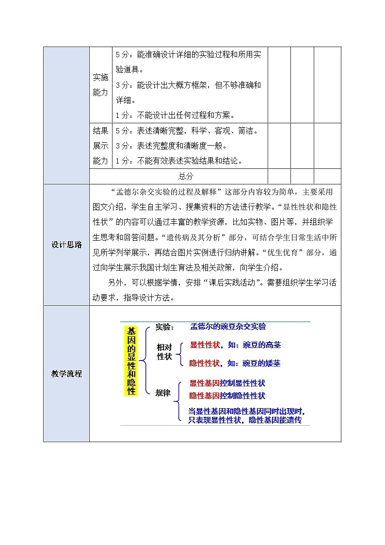 人教版生物八下7.2.3《 基因的显性和隐性》教案第3页