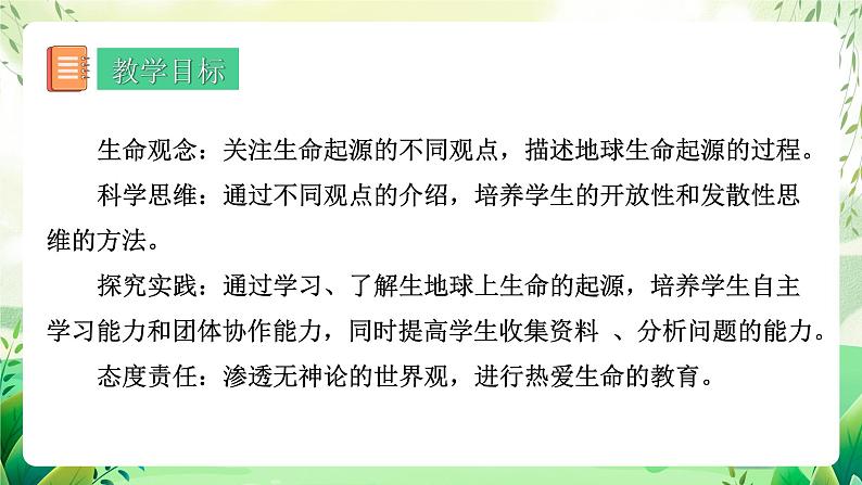 人教版生物 八下册 7.3.1 《地球上生命的起源》 课件第2页