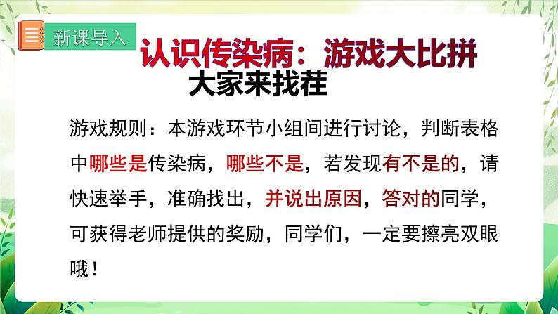 人教版生物 八下8.1.1 《传染病及其预防》 课件第3页