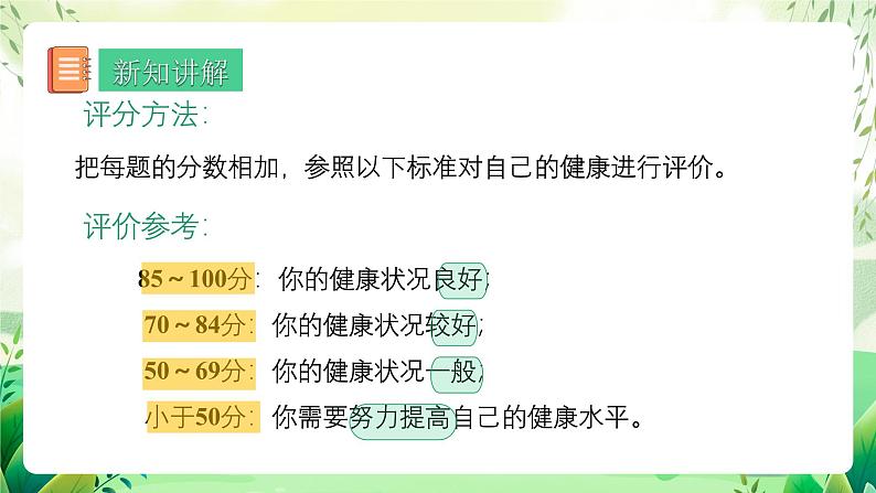 人教版生物八下册  8.3.1 《评价自己的健康状况 》课件第7页