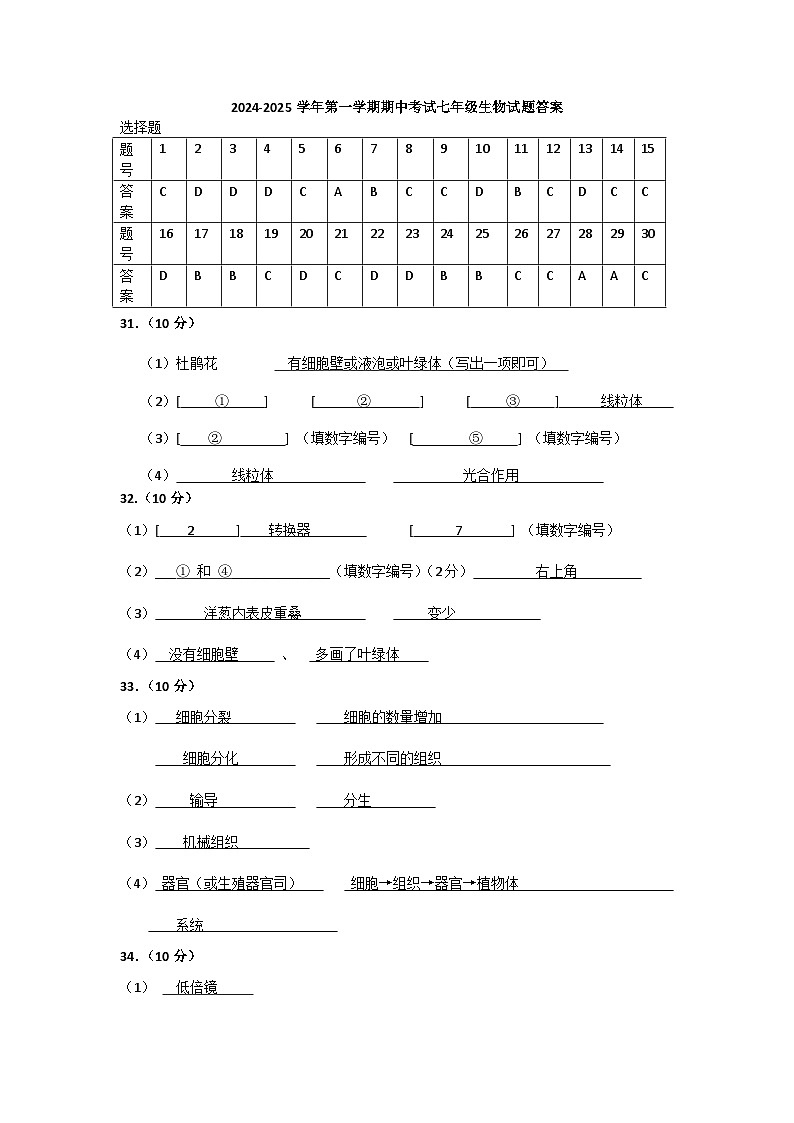 生物答案第1页