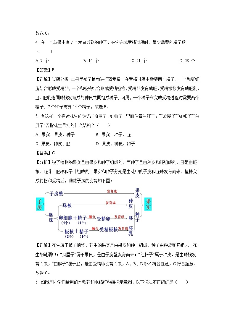 2023-2024学年山东省菏泽市定陶区八年级(上)期中考试生物试卷（解析版）第3页