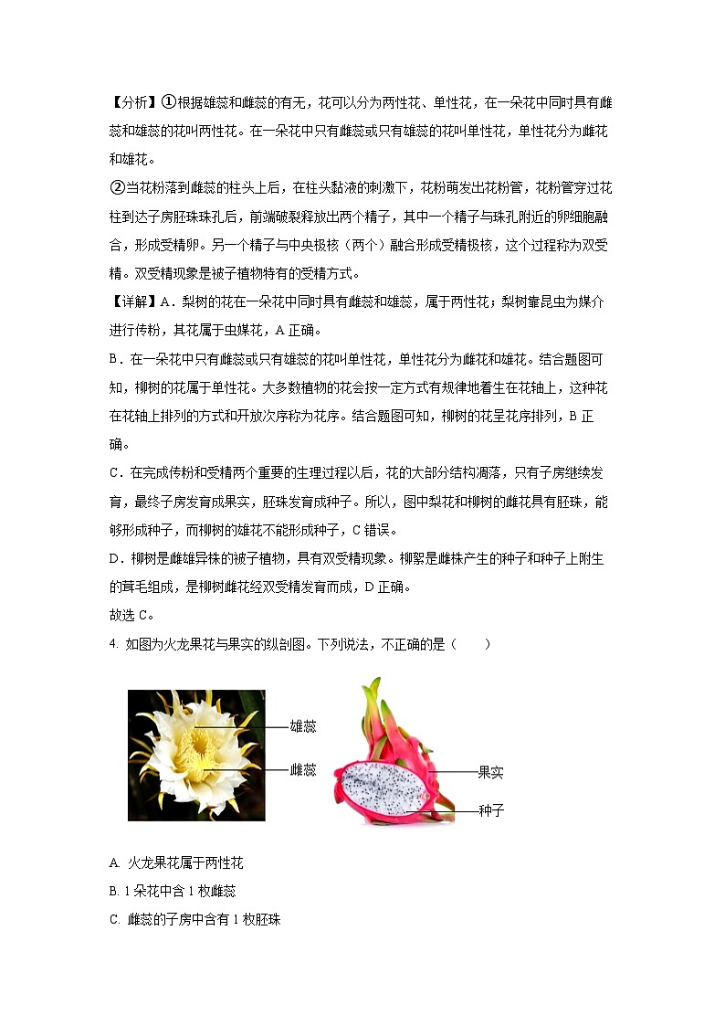 2023-2024学年山东省济南市平阴县八年级(上)期中考试生物试卷（解析版）第3页