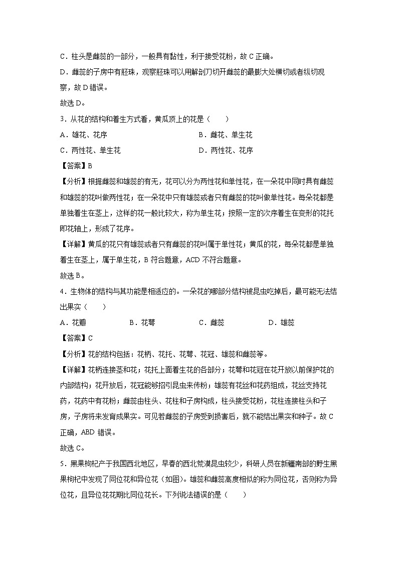 2024-2025学年山东省八上期中测（济南版）生物试卷（解析版）第2页
