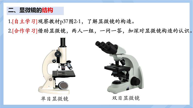 初中  生物  人教版（2024）  七年级上册  第一单元 生物和细胞  第二章 认识细胞  第一节 学习使用显微镜 课件第5页