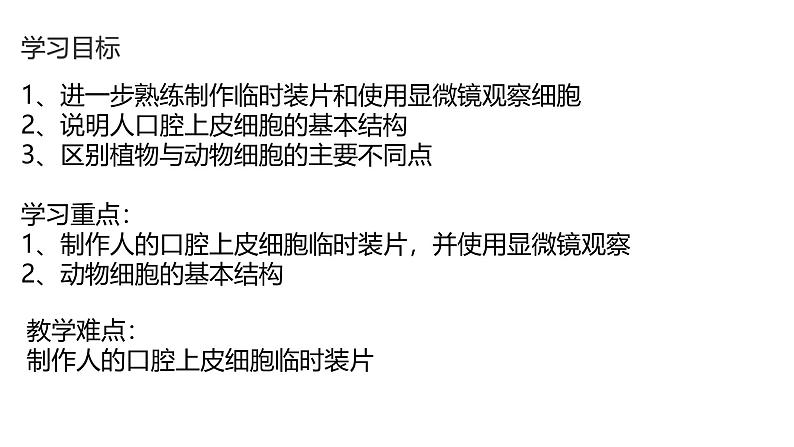 初中  生物  人教版（2024）  七年级上册  第一单元   第二章 认识细胞第三节 动物细胞 课件04