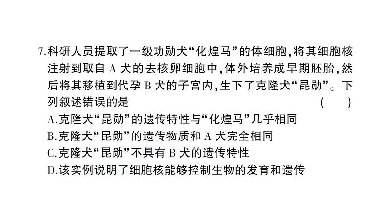 初中生物新人教版七年级上册期末综合检测课件2024秋第5页