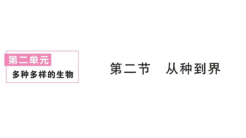 初中生物新人教版七年级上册第二单元第四章第二节 从种到界作业课件2024秋第1页