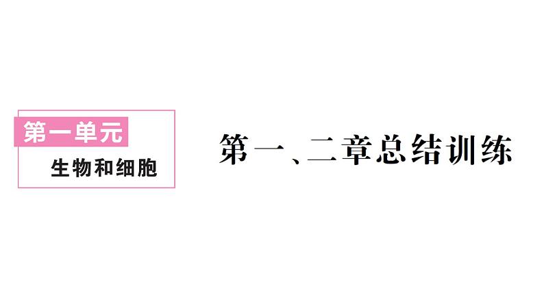 初中生物新人教版七年级上册第一单元第一、二章 总结训练作业课件2024秋第1页