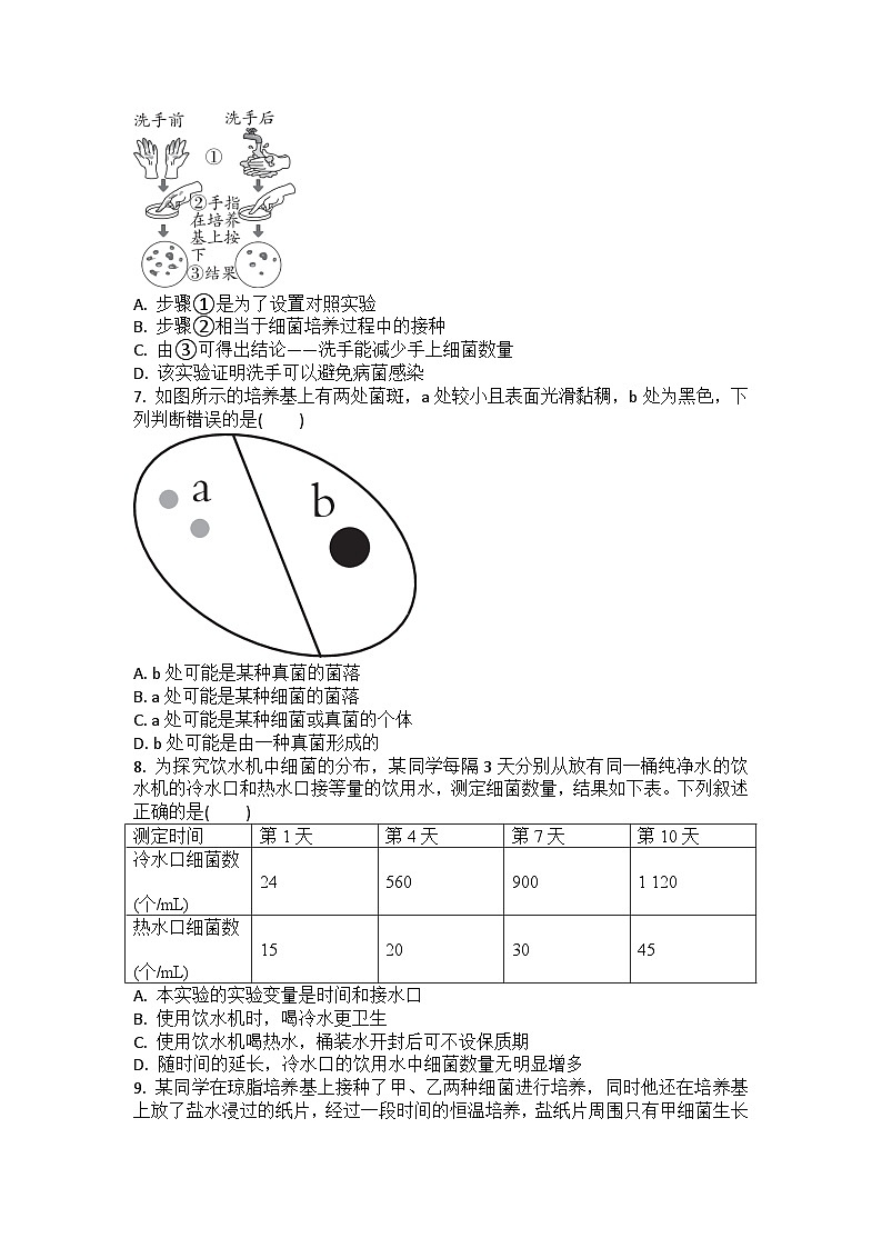 2.3.1微生物的分布练习题（含答案）2024-2025学年人教版生物学七年级上册02