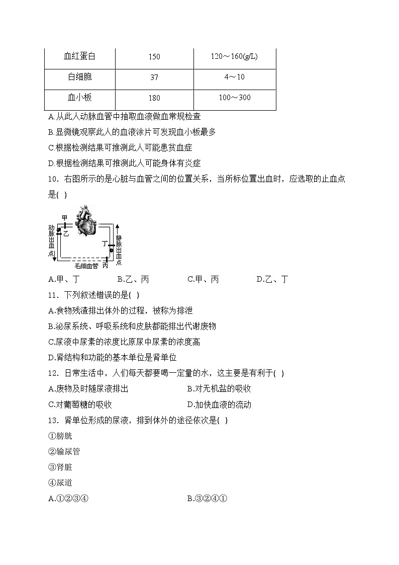 江苏省宿迁市泗阳县北片七校2024-2025学年八年级上学期10月月考生物试卷(含答案)第3页