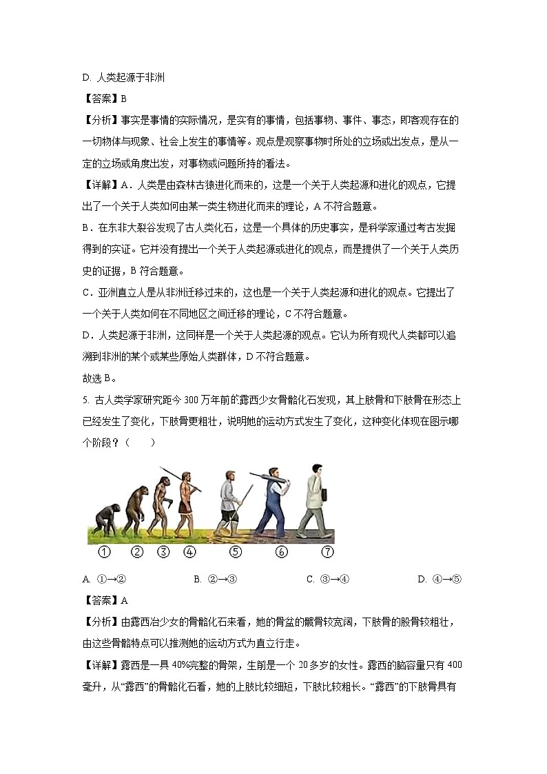 2024-2025学年山东省东营市利津县七年级(上)10月月考生物试卷(解析版)第3页