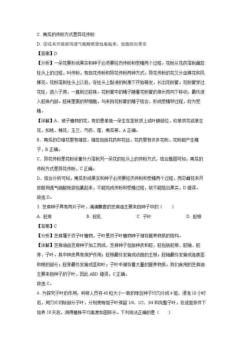 2023-2024学年山东省枣庄市山亭区八年级(上)期中生物试卷(解析版)第2页