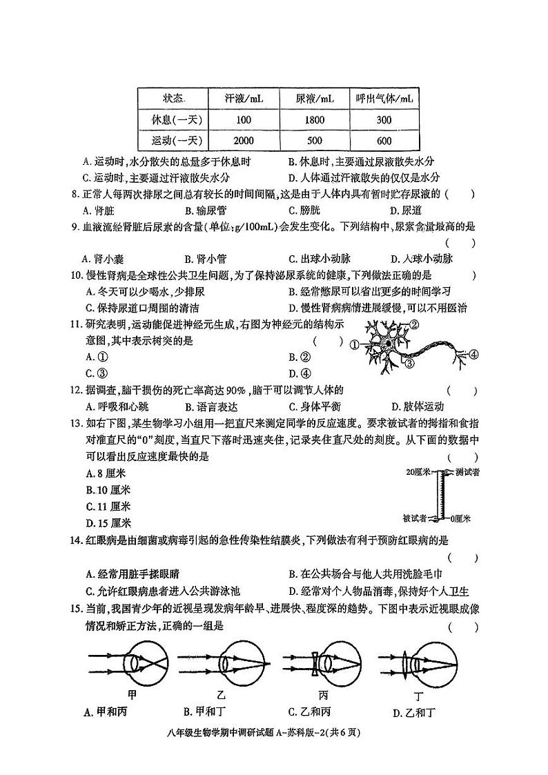 陕西省咸阳市淳化县多校2024-2025学年八年级上学期期中生物试题第2页