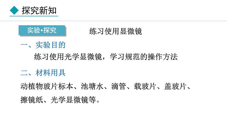 2024人教版生物七年级上册第一单元生物和细胞第二章认识细胞1.2.1学习使用显微镜教学课件ppt第7页