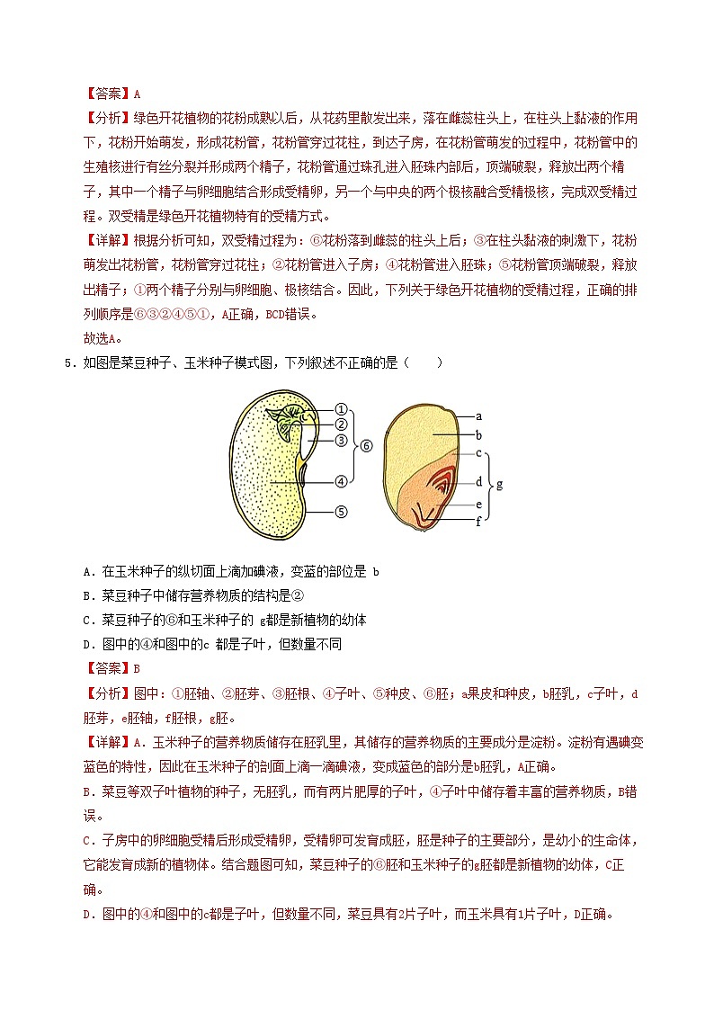 八年级生物第三次月考卷（全解全析）（济南版）第3页