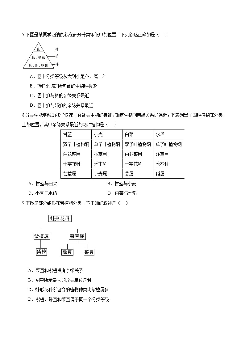 2.4.2 从种到界（分层培优练）（原卷版）第2页