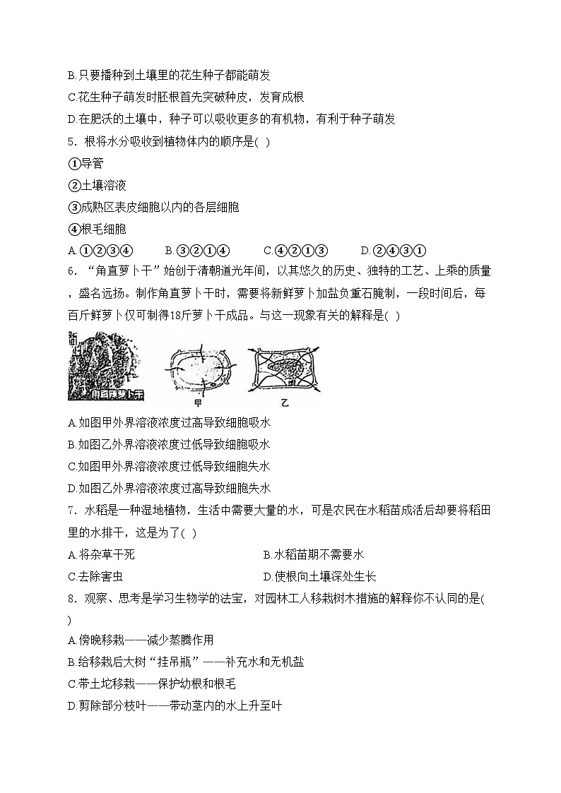河北省承德市兴隆县2024-2025学年八年级上学期期中考试生物试卷(含答案)第2页