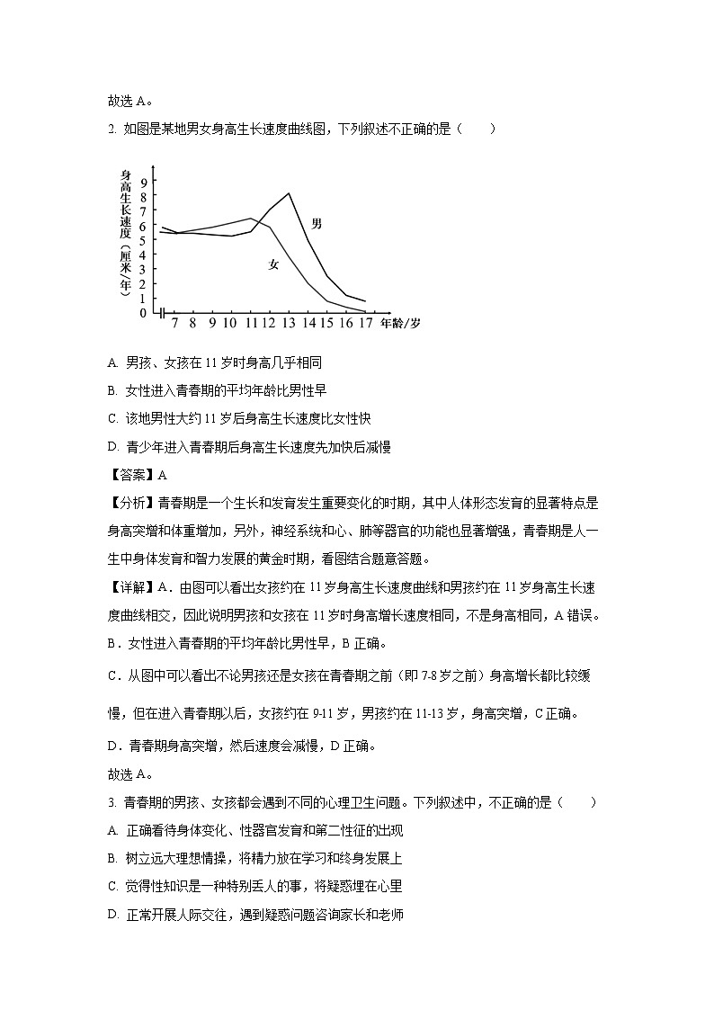 2023~2024学年山东省泰安市东平县七年级(上)期中生物试卷(解析版)第2页