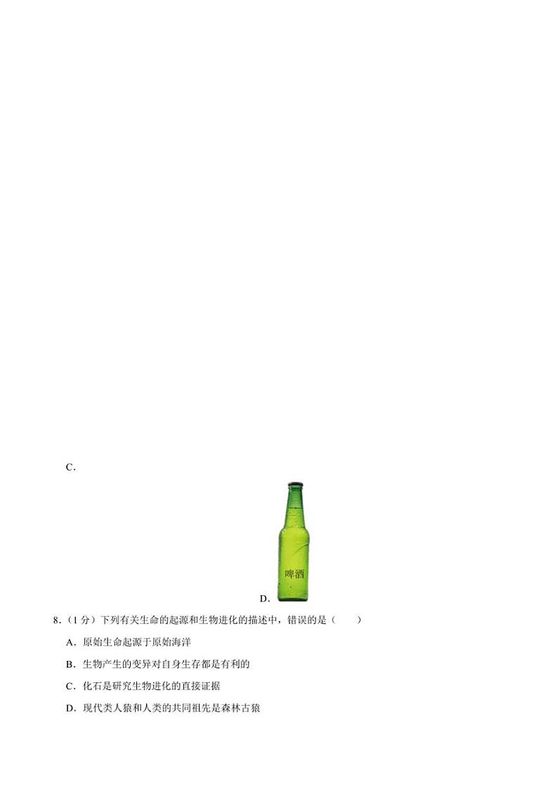 2024～2025学年河南省洛阳市洛宁县八年级(上)期中生物试卷(含解析)第3页