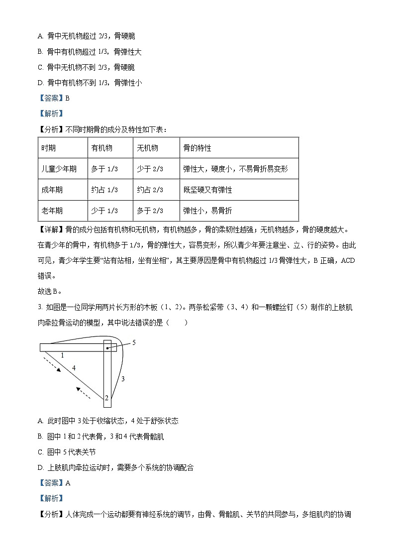 河北省廊坊市霸州市2024-2025学年八年级上学期期中生物试题（解析版）-A4第2页