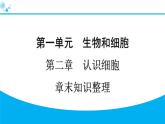 2024人教版生物七年级上册第一单元生物和细胞第二章认识细胞第二章章末知识整理 习题课件ppt