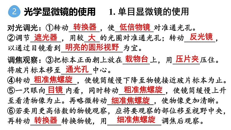 初中生物新人教版七年级上册第一单元 生物和细胞小结教学课件2024秋第6页