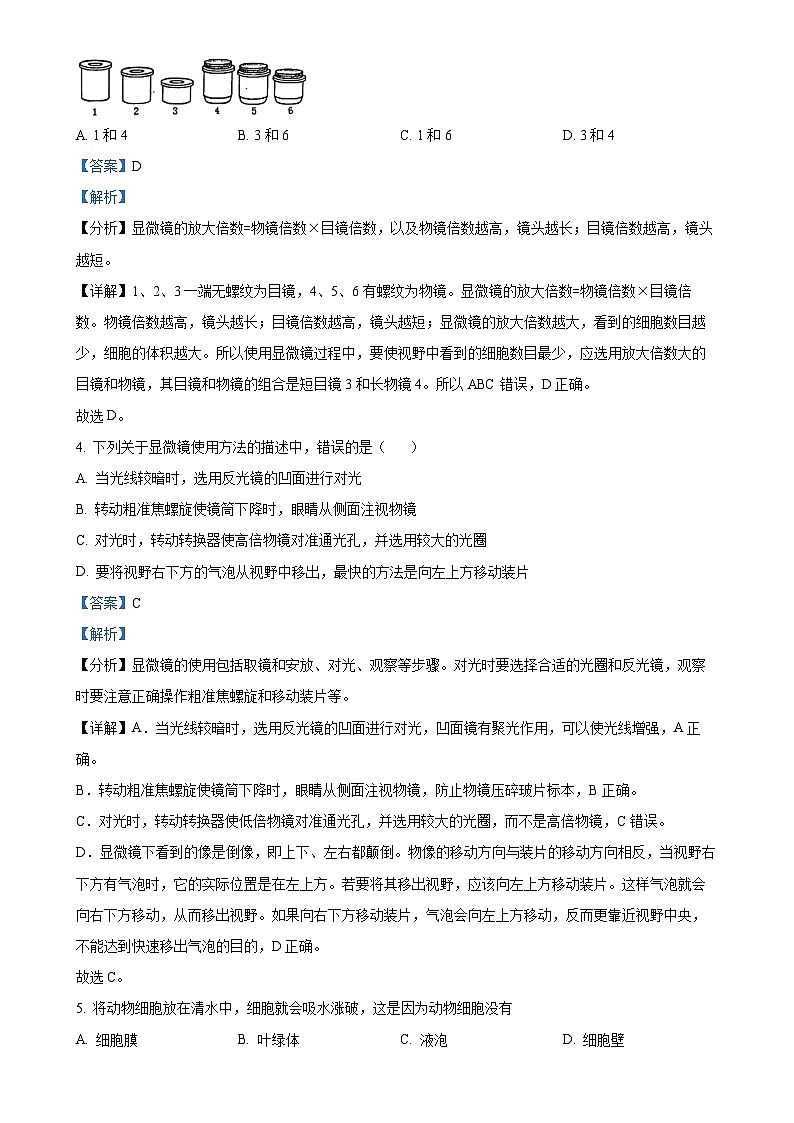 江西省龙南市2024-2025学年七年级上学期期中生物试题（解析版）-A4第2页