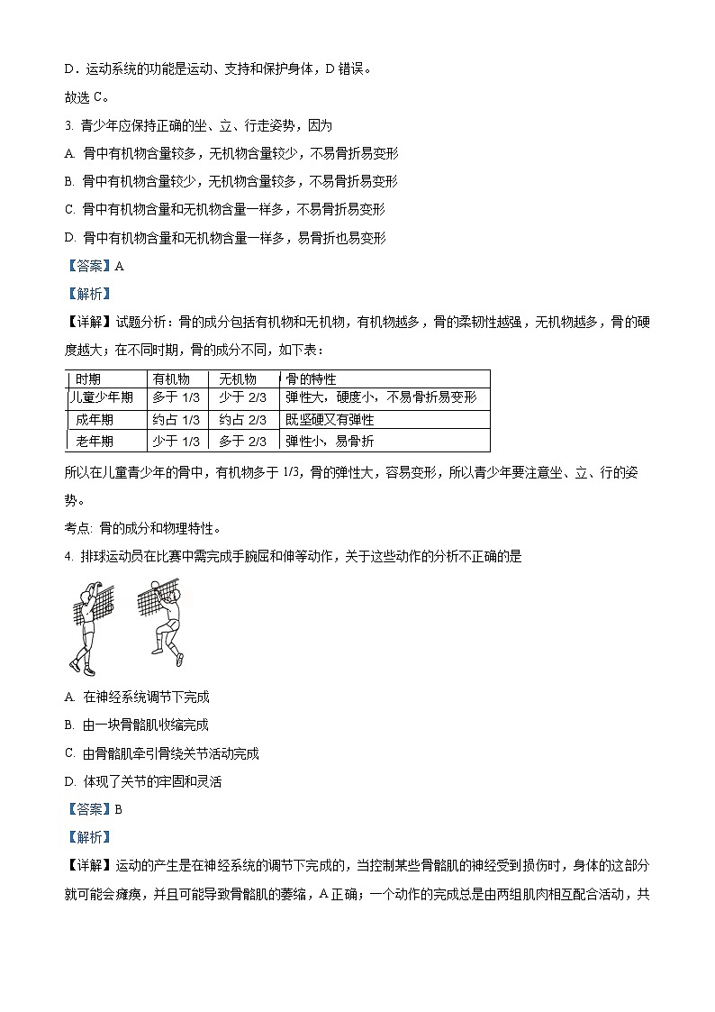 安徽省淮南市潘集区2024-2025学年八年级上学期期中生物学试题（解析版）第2页