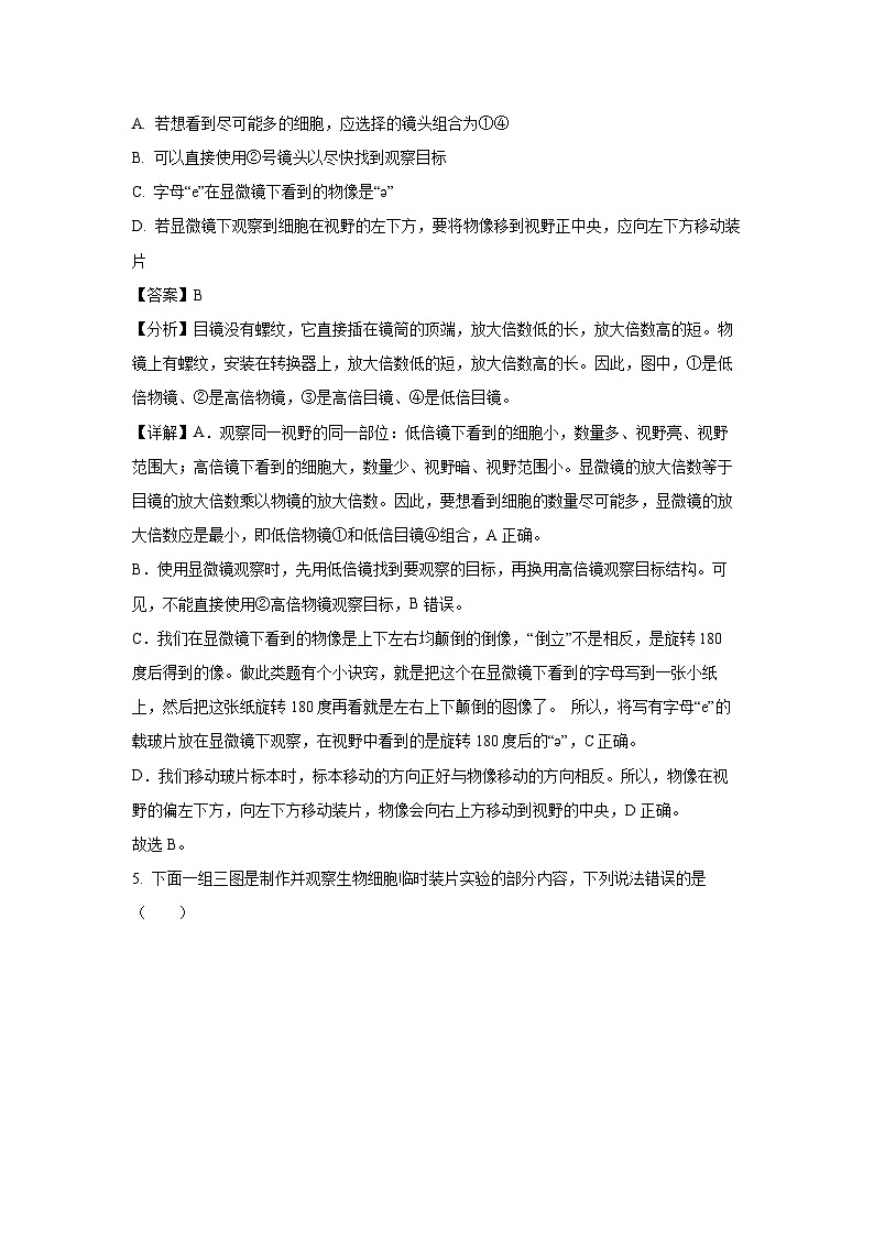 2024-2025学年山东省济南市天桥区七年级(上)期中生物试卷(解析版)第3页