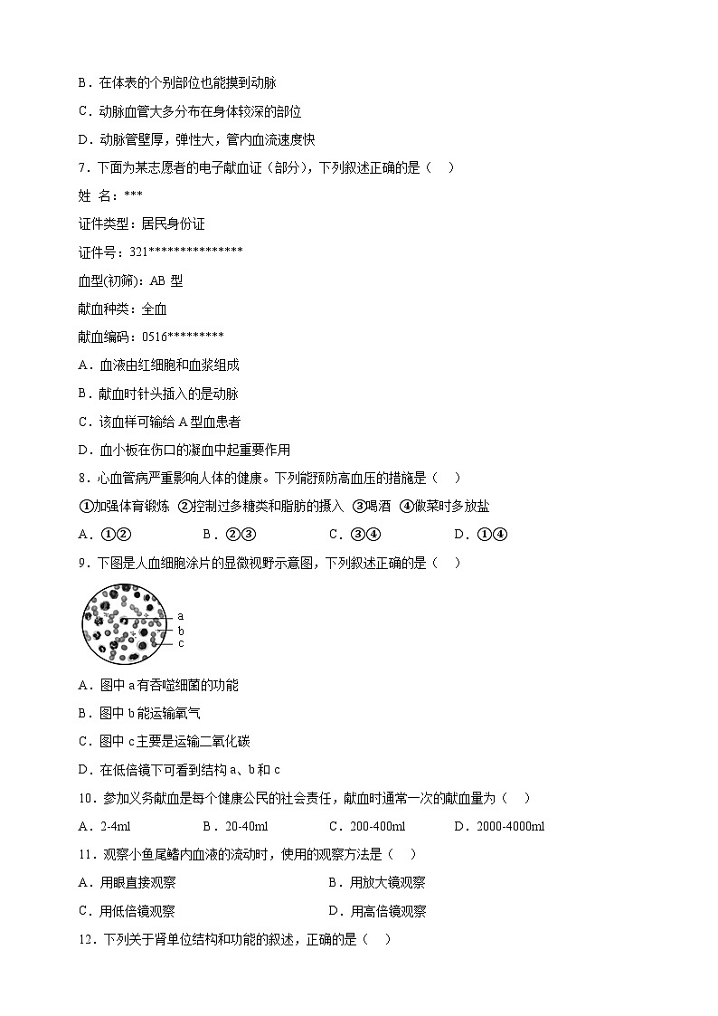 江苏省镇江市句容市2024-2025学年八年级上学期期中生物学试题（含答案解析）第2页