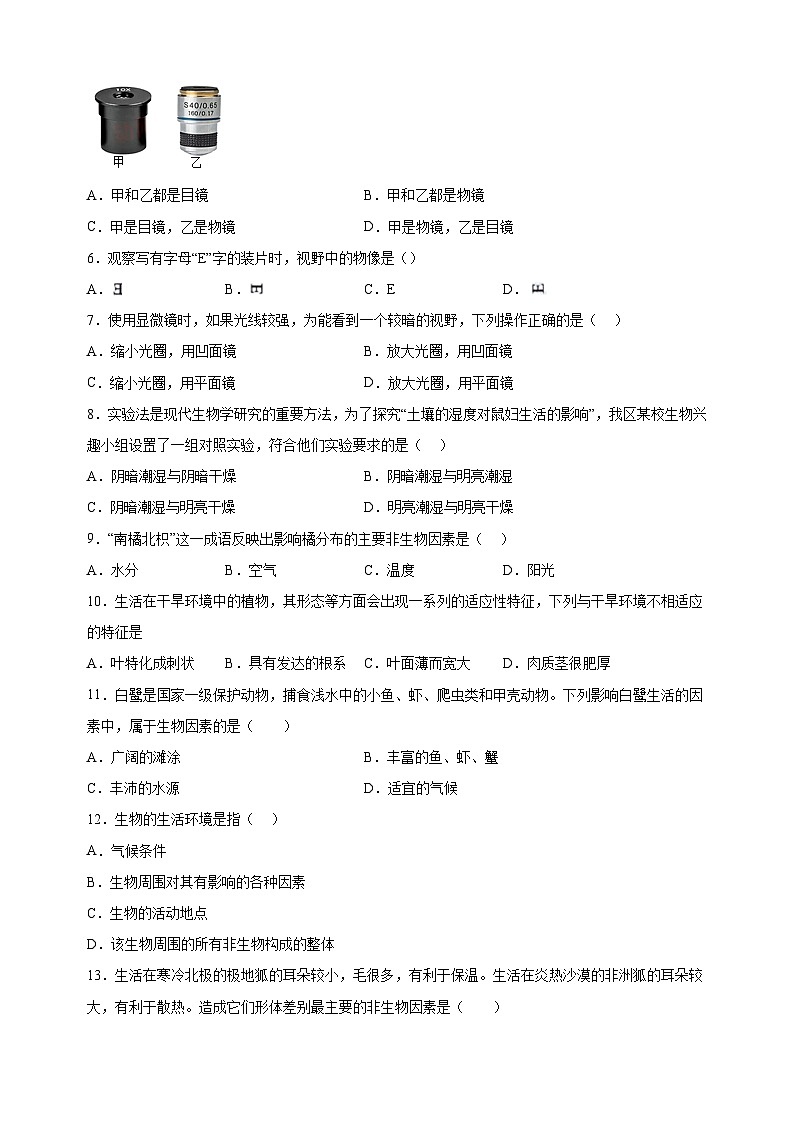 江苏省镇江市句容市2024-2025学年七年级上学期期中生物学试题（含答案解析）第2页