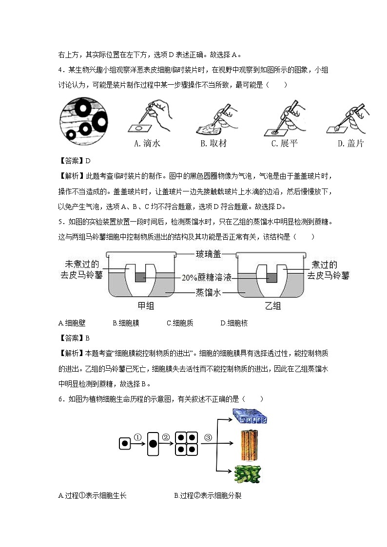 湖北省武汉市七年级(上)期末模拟卷生物试卷(解析版)第3页