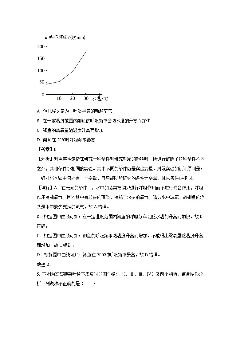 山东省济宁市兖州区2023-2024学年七年级(上)期末生物试卷（解析版）第3页
