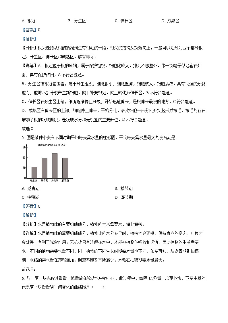 福建省莆田市仙游县郊尾、枫亭、盖尾初中教研小片区2023-2024学年八年级上学期第一次月考生物试题（解析版）-A4第2页