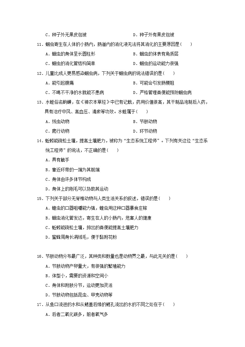 2024七年级生物上册第一单元生物体的结构层次第一章细胞学情评估试卷（附答案冀少版）第3页