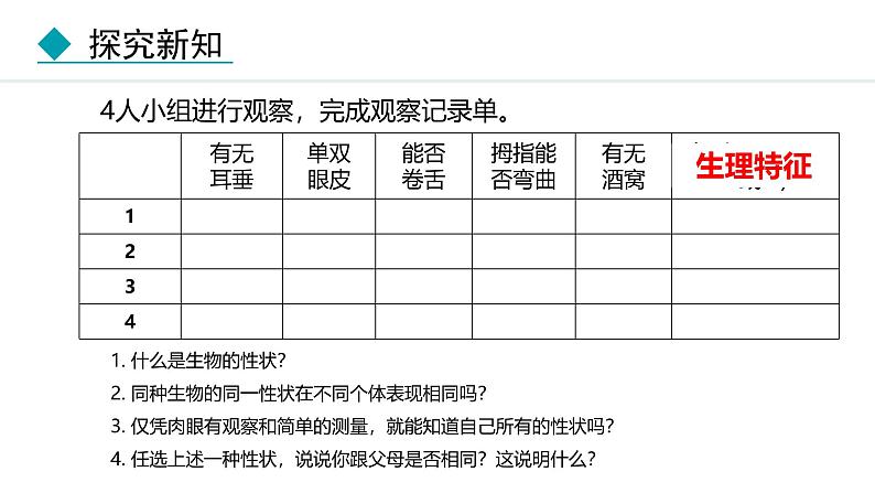 人教版（2024）八年级生物下册7.2.1基因控制生物的性状精品课件第8页