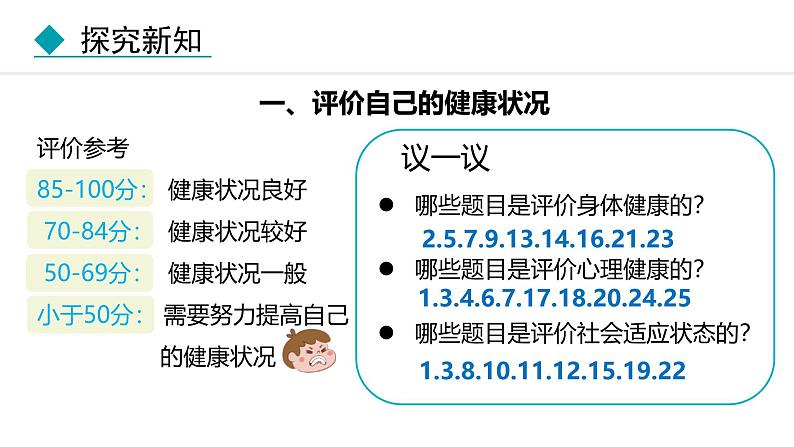 人教版（2024）八年级生物下册8.3.1评价自己的健康状况精品课件第4页