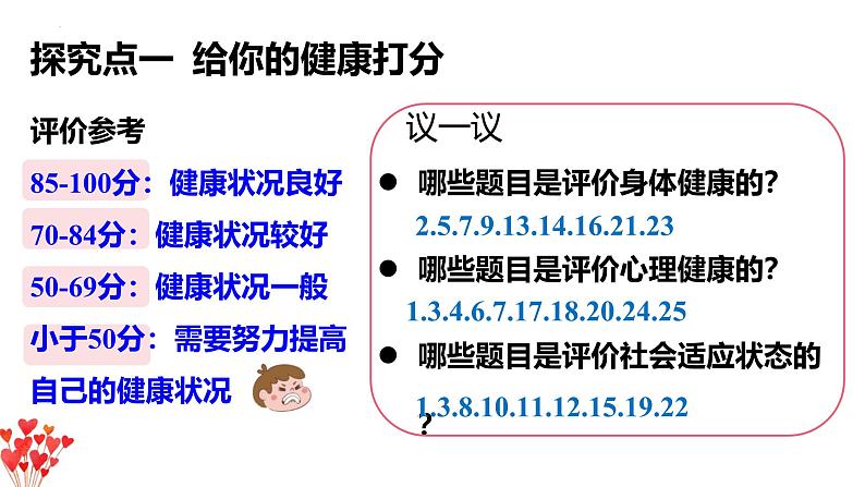 人教版（2024）八年级生物下册8.3.1评价自己的健康状况ppt精品课件第7页