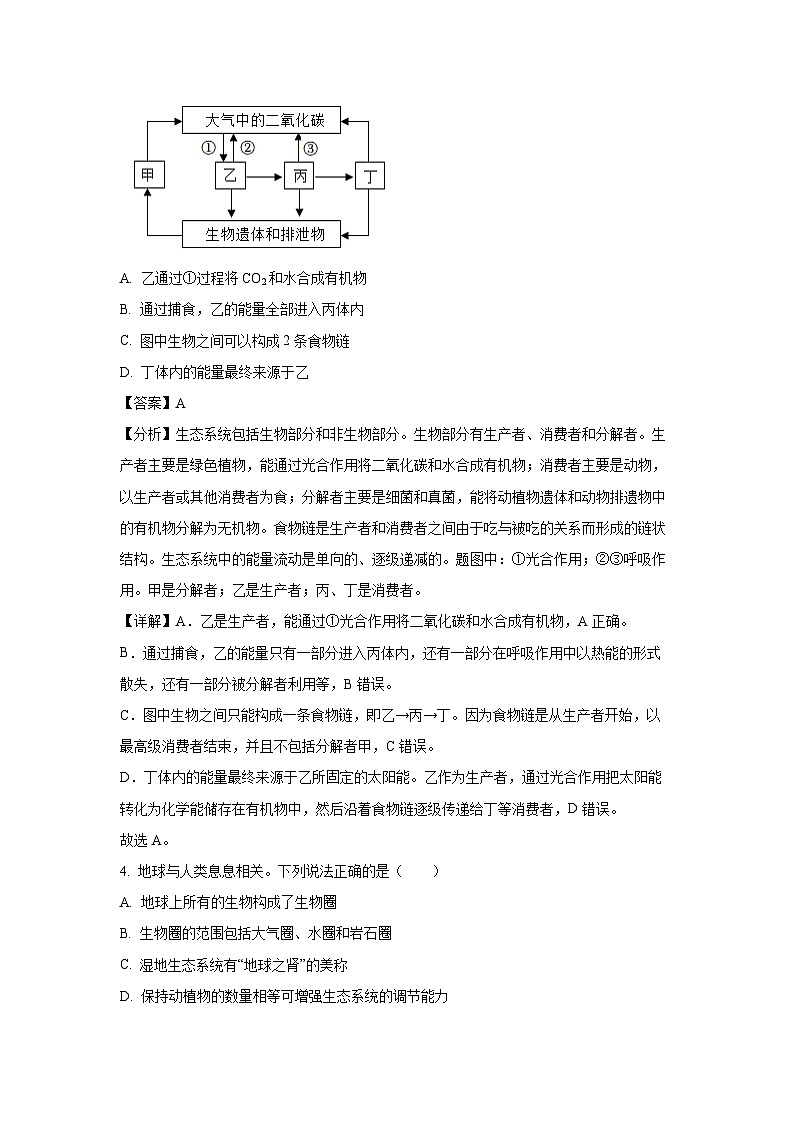 山东省济南市莱芜区2023-2024学年八年级（上）期末生物试卷（解析版）第3页