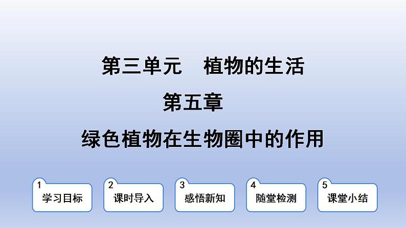 冀少版（2024）八年级生物上册3.5 绿色植物在生物圈中的作用课件第1页