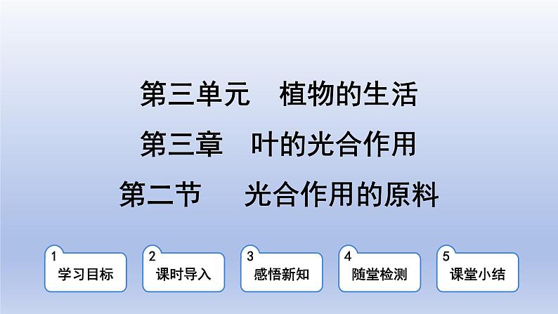 冀少版（2024）八年级生物上册3.3.2 光合作用的原料课件第1页