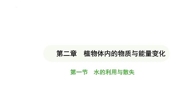 3.2.1 水的利用与散失 课件-2024-2025学年人教版(2024)生物七年级下册第1页