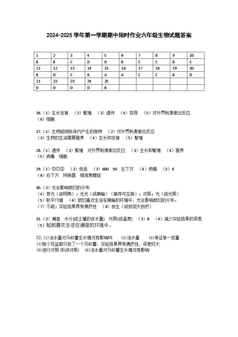 6生物答案第1页