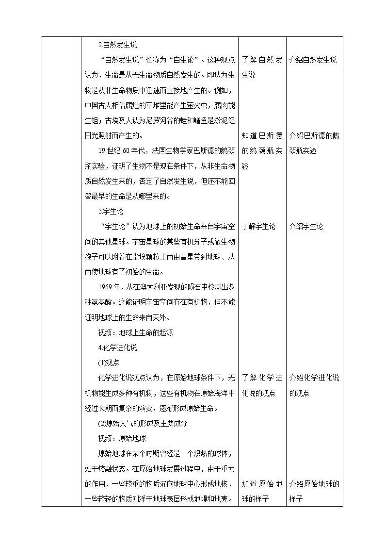 冀少版生物八下6.3.1《生命的起源》教案第2页