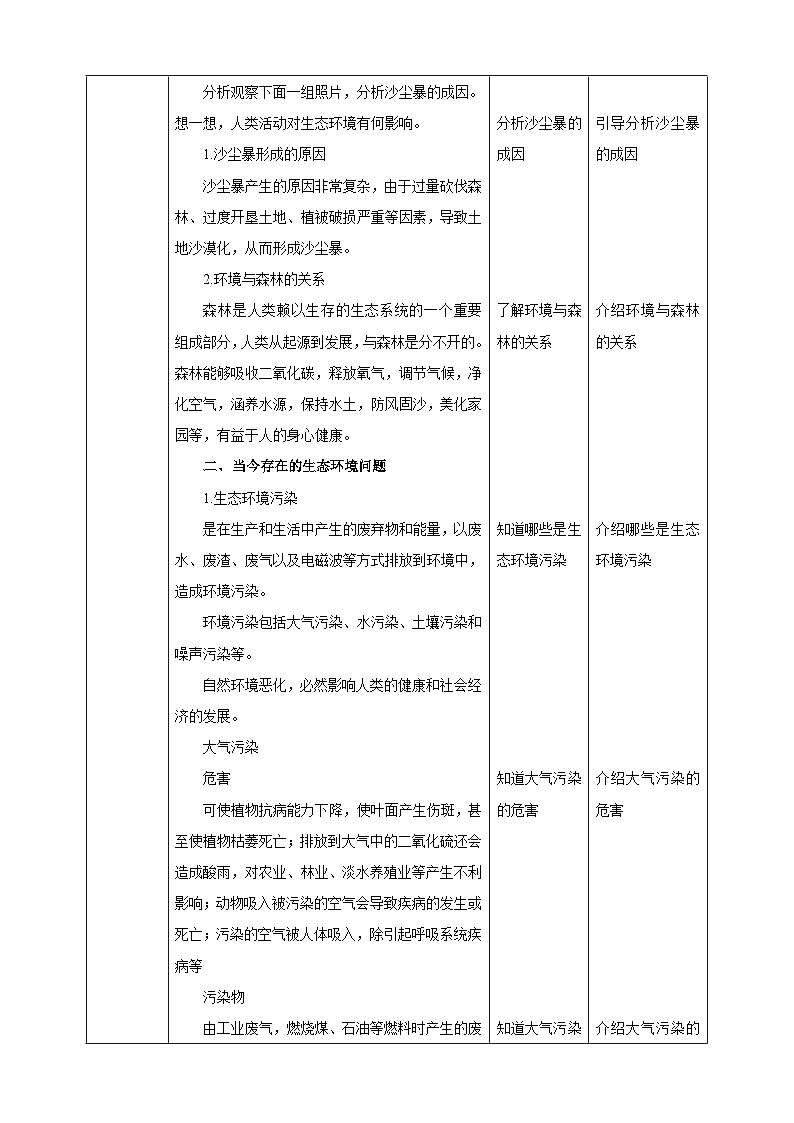 冀少版生物八下7.3.4《保护生态环境》教案第2页