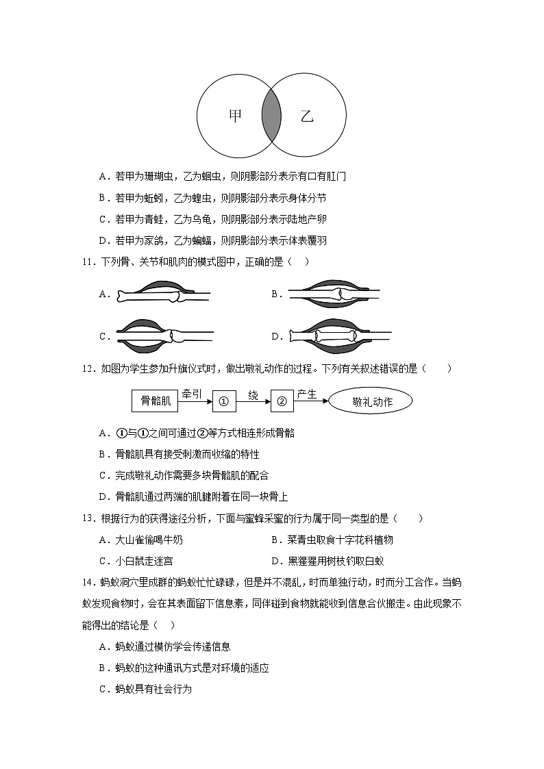 湖南省益阳市沅江市两校联考2024年下学期八年级生物期末自我检测第3页